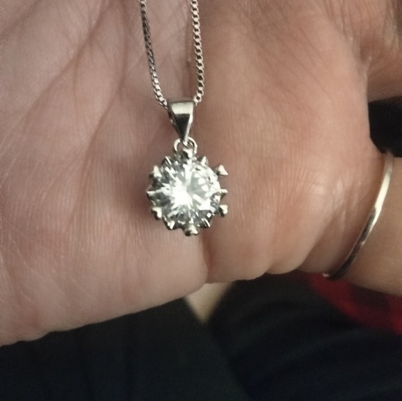 2pc 2ctw Zircon Diamond Sterling Silver set - Picture 10 of 11